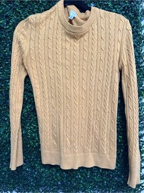 Mustard Cable Knit Crewneck Sweater -